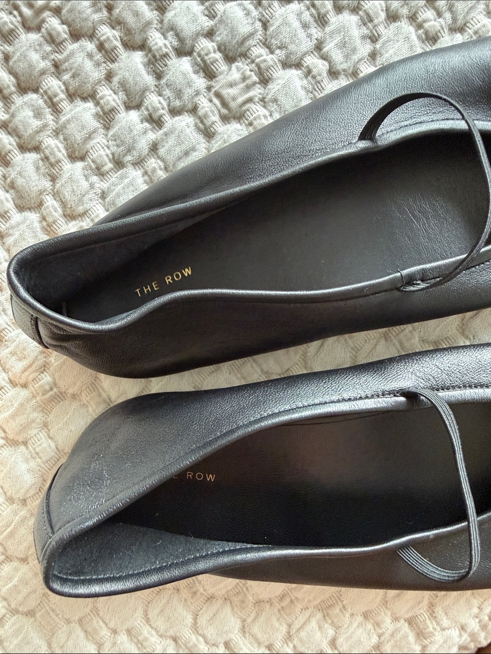 THE ROW / black leather elastic strap ballet flats / 38 - Picture 6 of 8